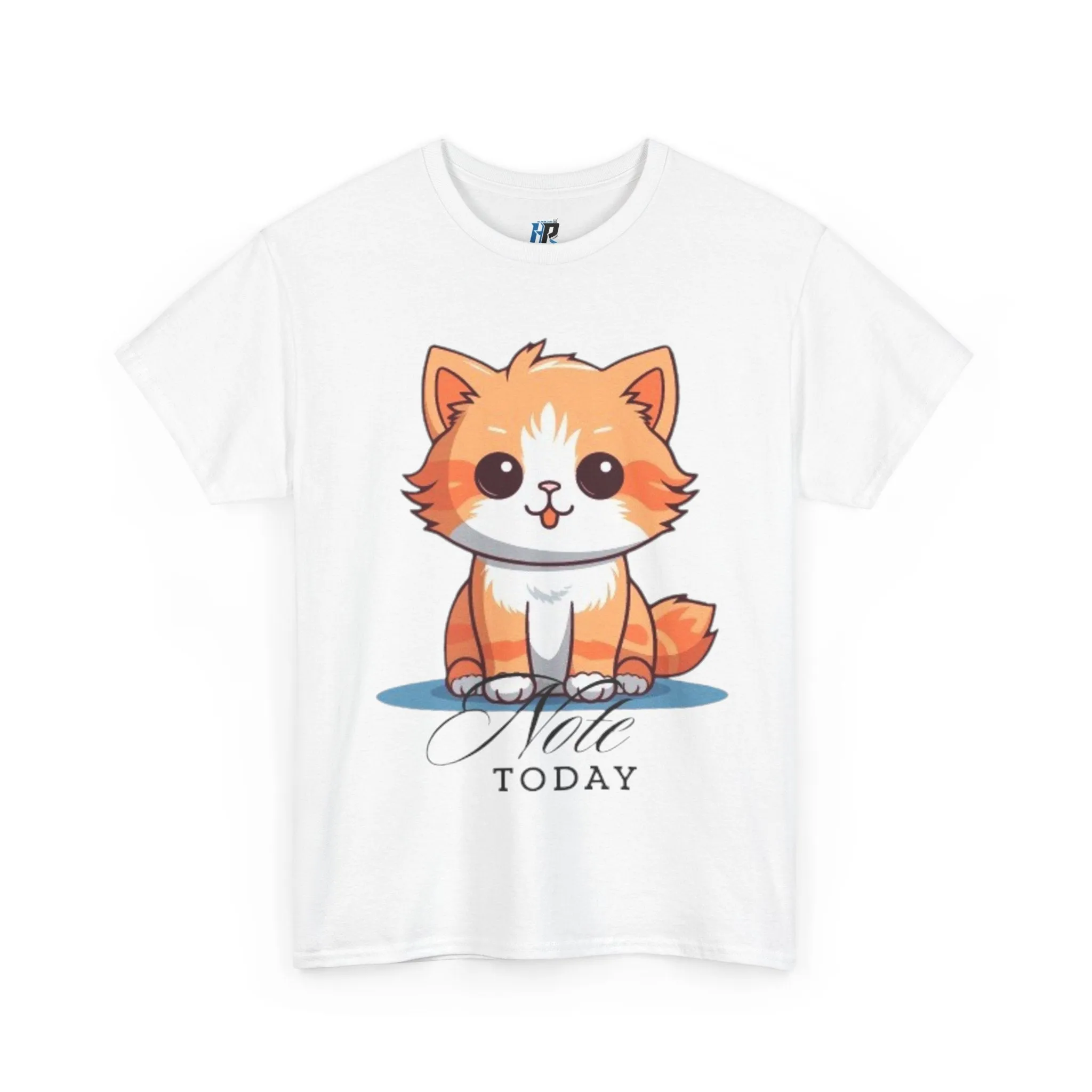 Cute Cat Note Today Unisex Heavy Cotton Tee