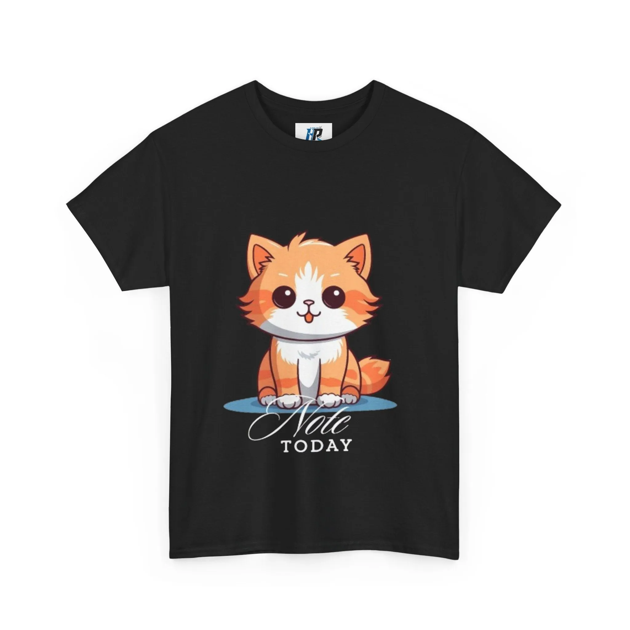 Cute Cat Note Today Unisex Heavy Cotton Tee