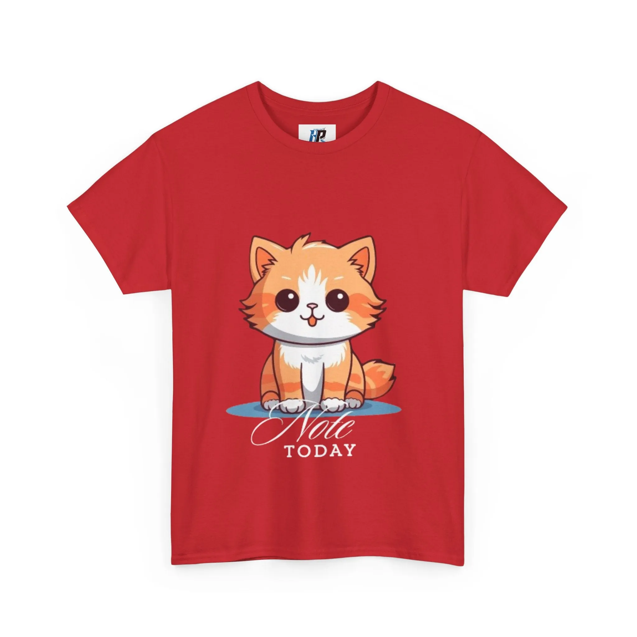 Cute Cat Note Today Unisex Heavy Cotton Tee