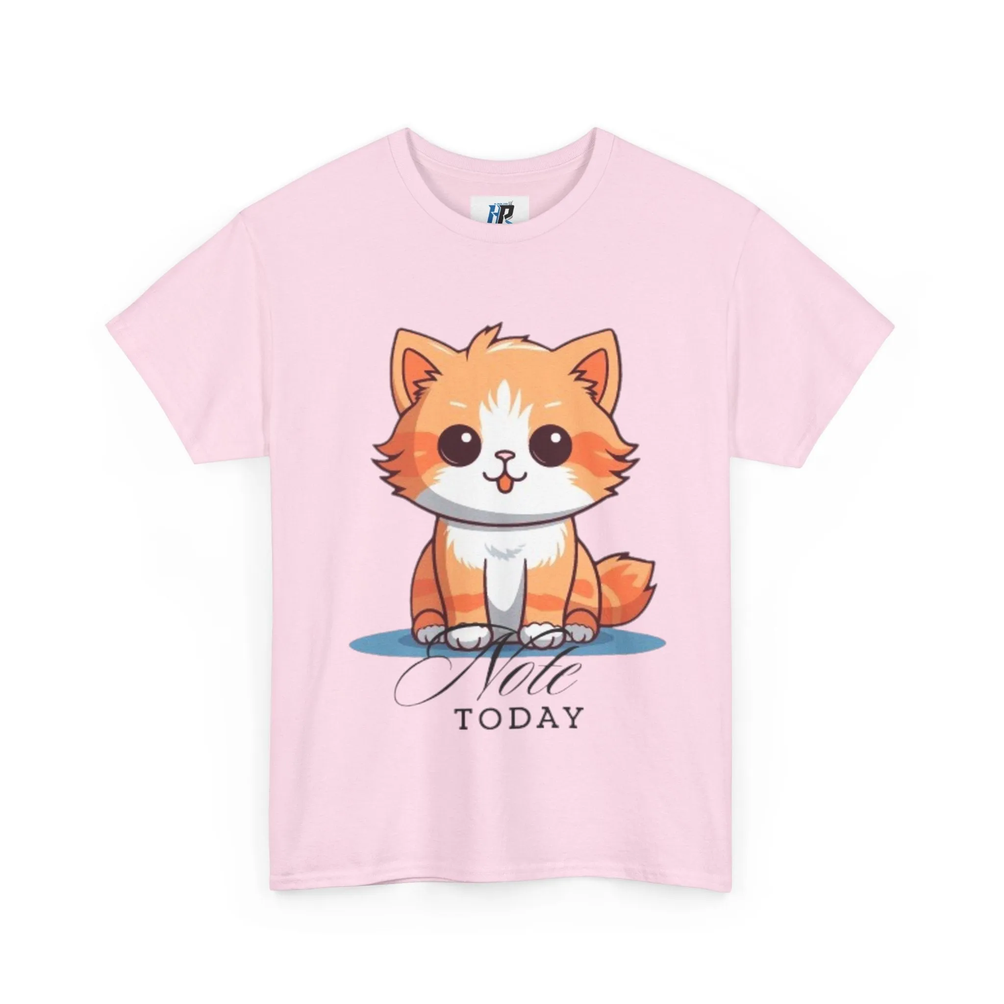 Cute Cat Note Today Unisex Heavy Cotton Tee