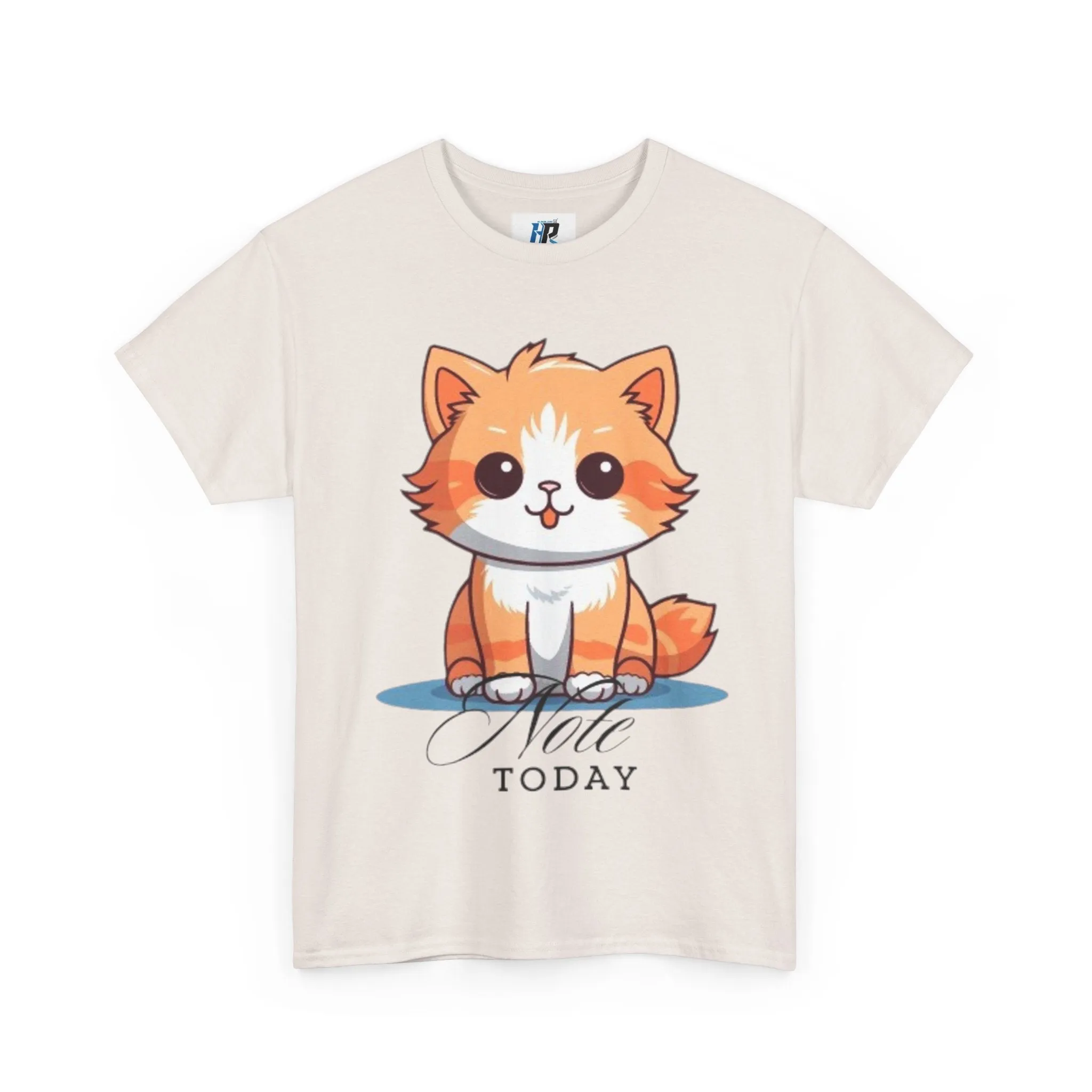 Cute Cat Note Today Unisex Heavy Cotton Tee