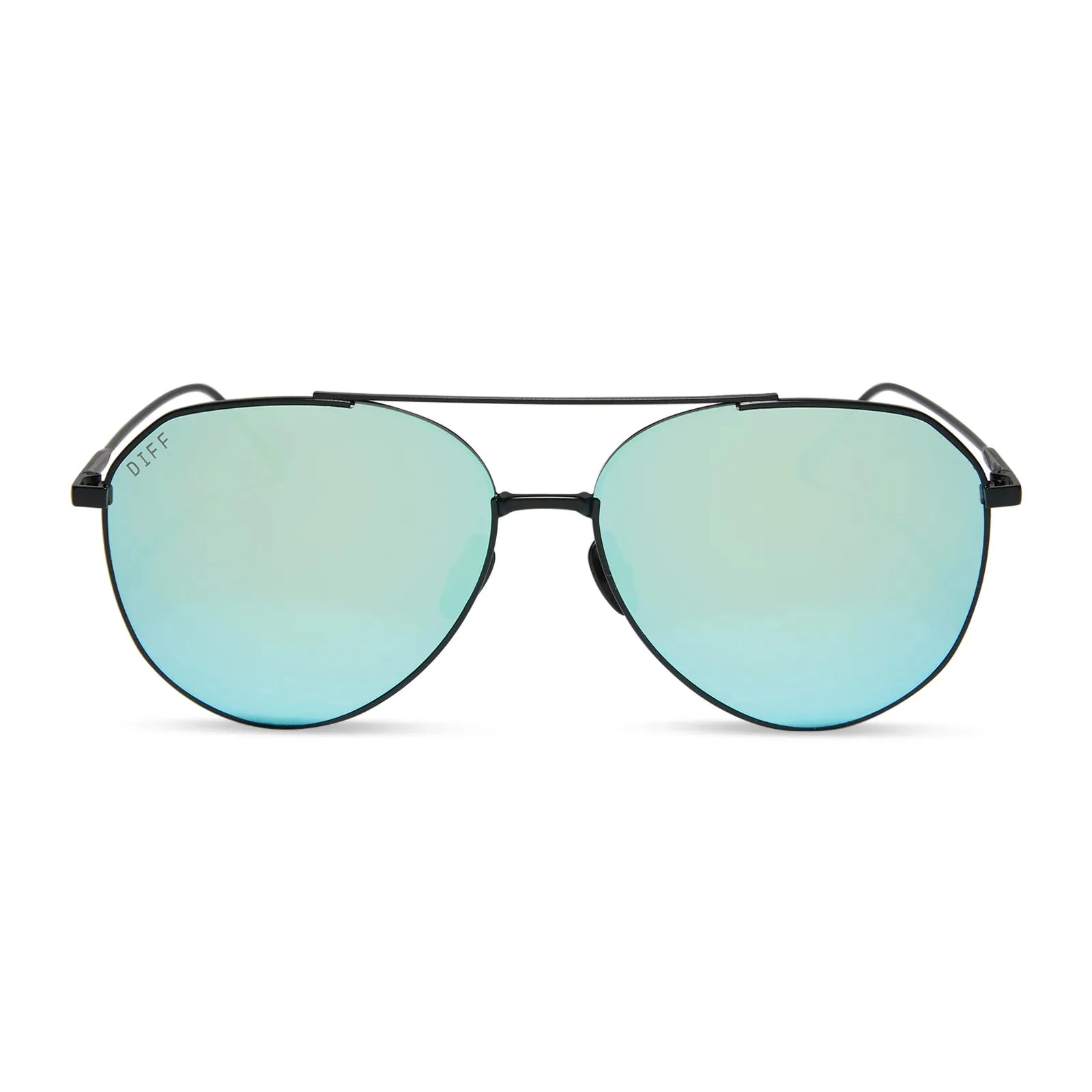 DIFF Dash Sunglasses - Matte Black   Blue Mirror   Polarized