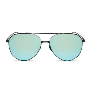 DIFF Dash Sunglasses - Matte Black   Blue Mirror   Polarized