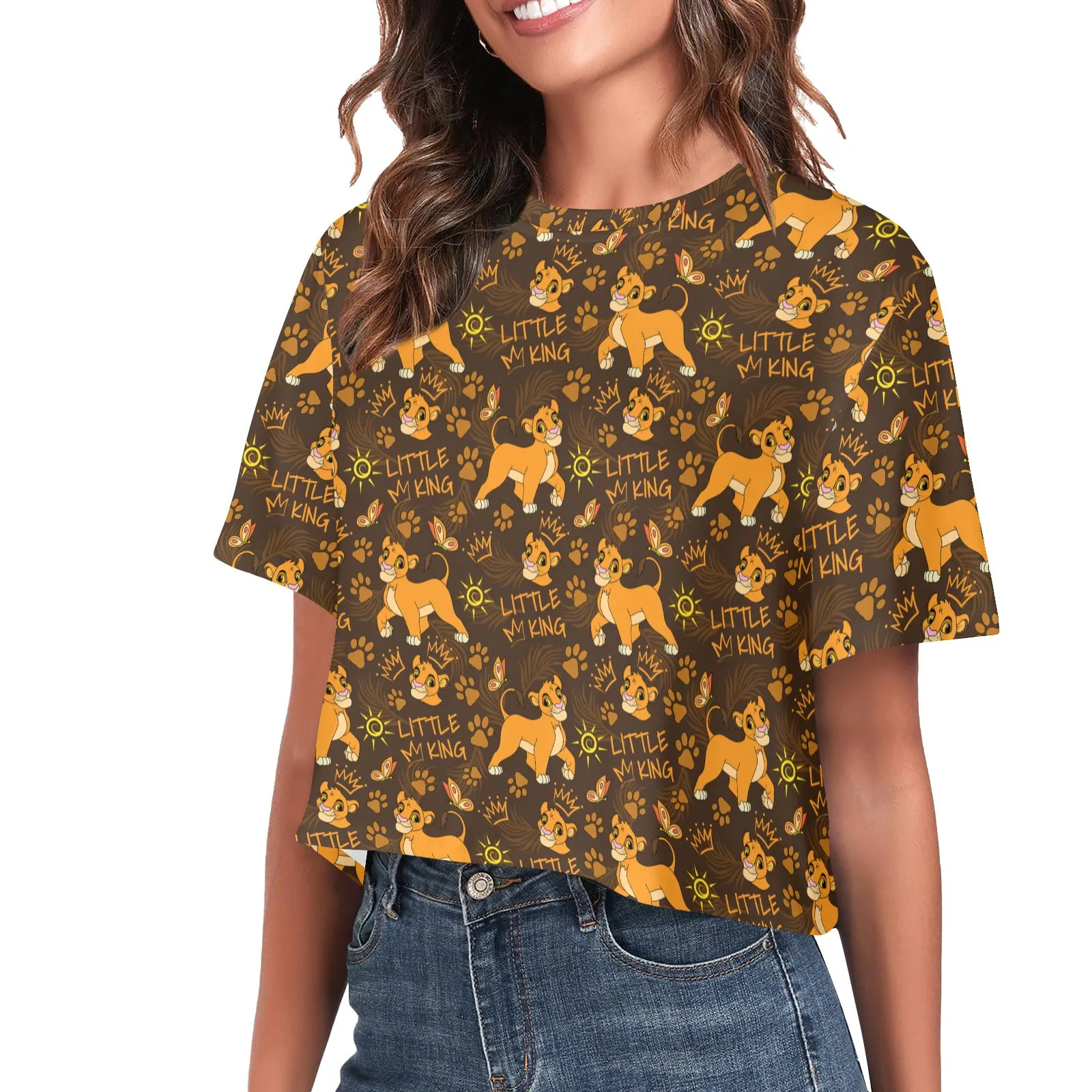 Disney Lion King Little King Women's Cropped T-shirt