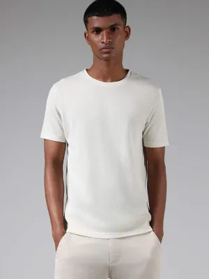 ETA White Rough Textured Cotton Blend Slim-Fit T-Shirt