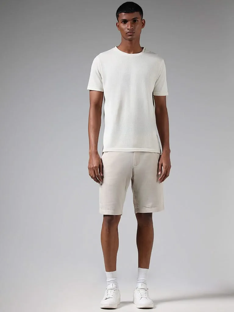 ETA White Rough Textured Cotton Blend Slim-Fit T-Shirt