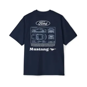 Ford Mustang Oversized Tee - Vintage Muscle Car Graphic T-Shirt