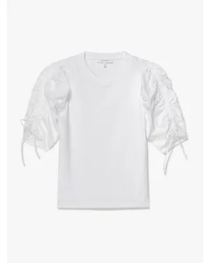 Frame Ruched Tie Sleeve Tee