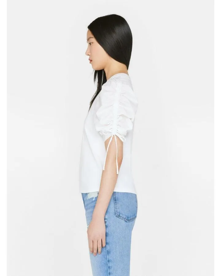 Frame Ruched Tie Sleeve Tee