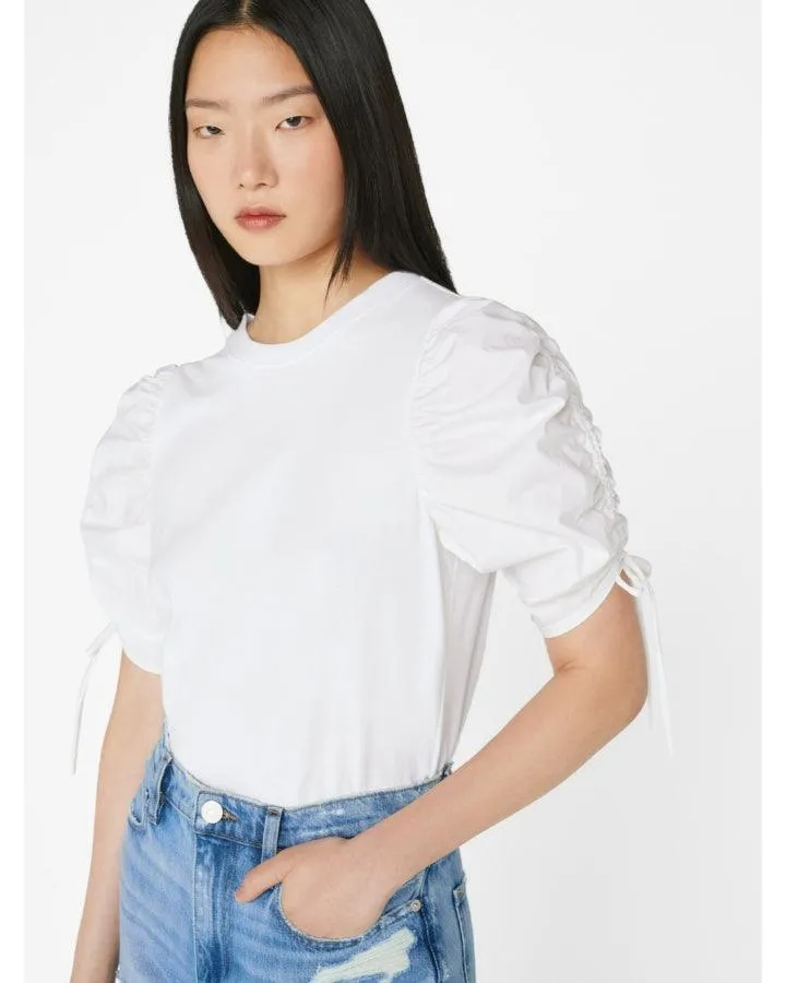 Frame Ruched Tie Sleeve Tee