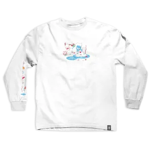 Girl Hello Kitty and Friends Fishing LS Tee White