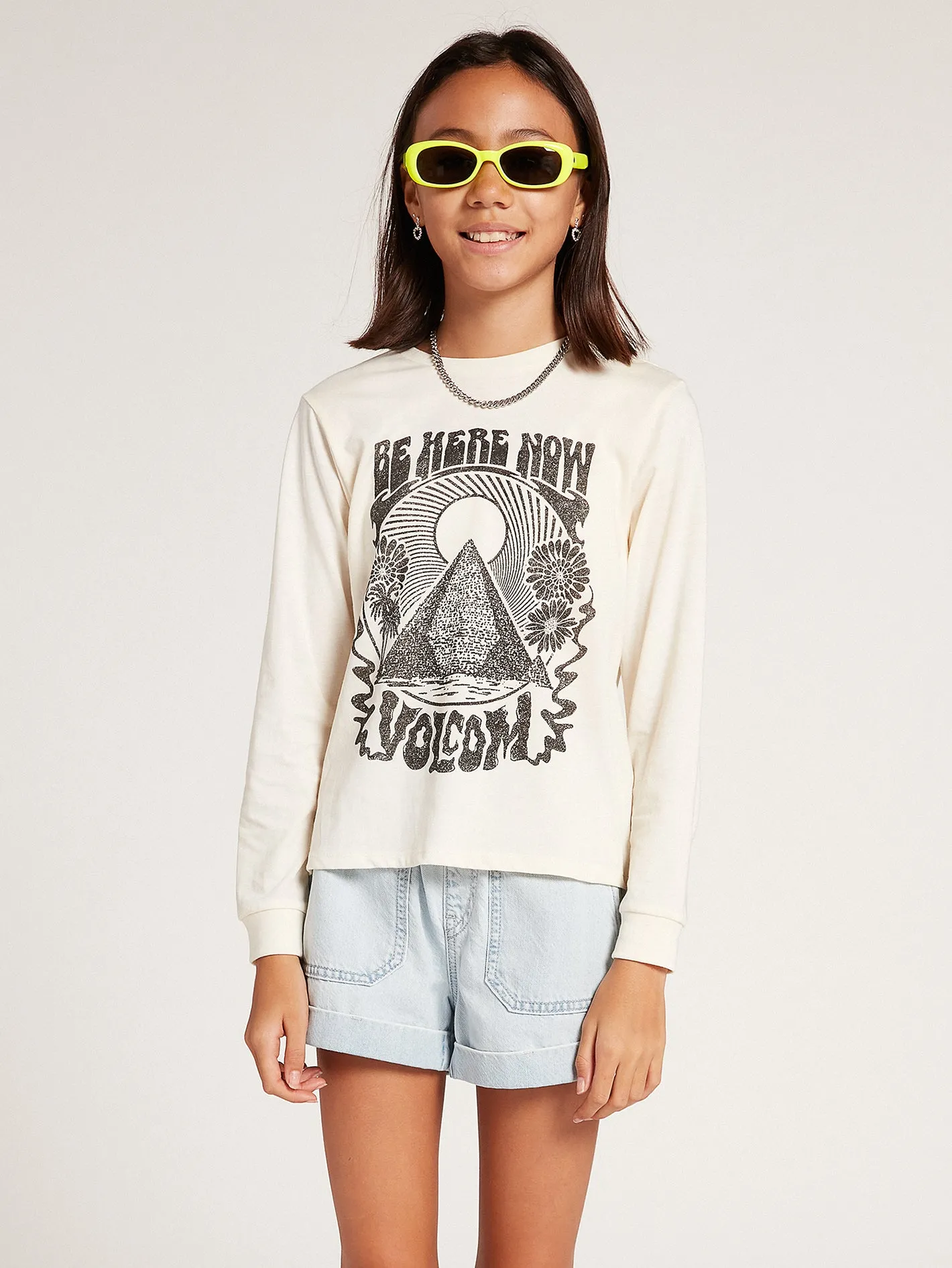 Girls Made From Stoke Long Sleeve Tee- Cloud