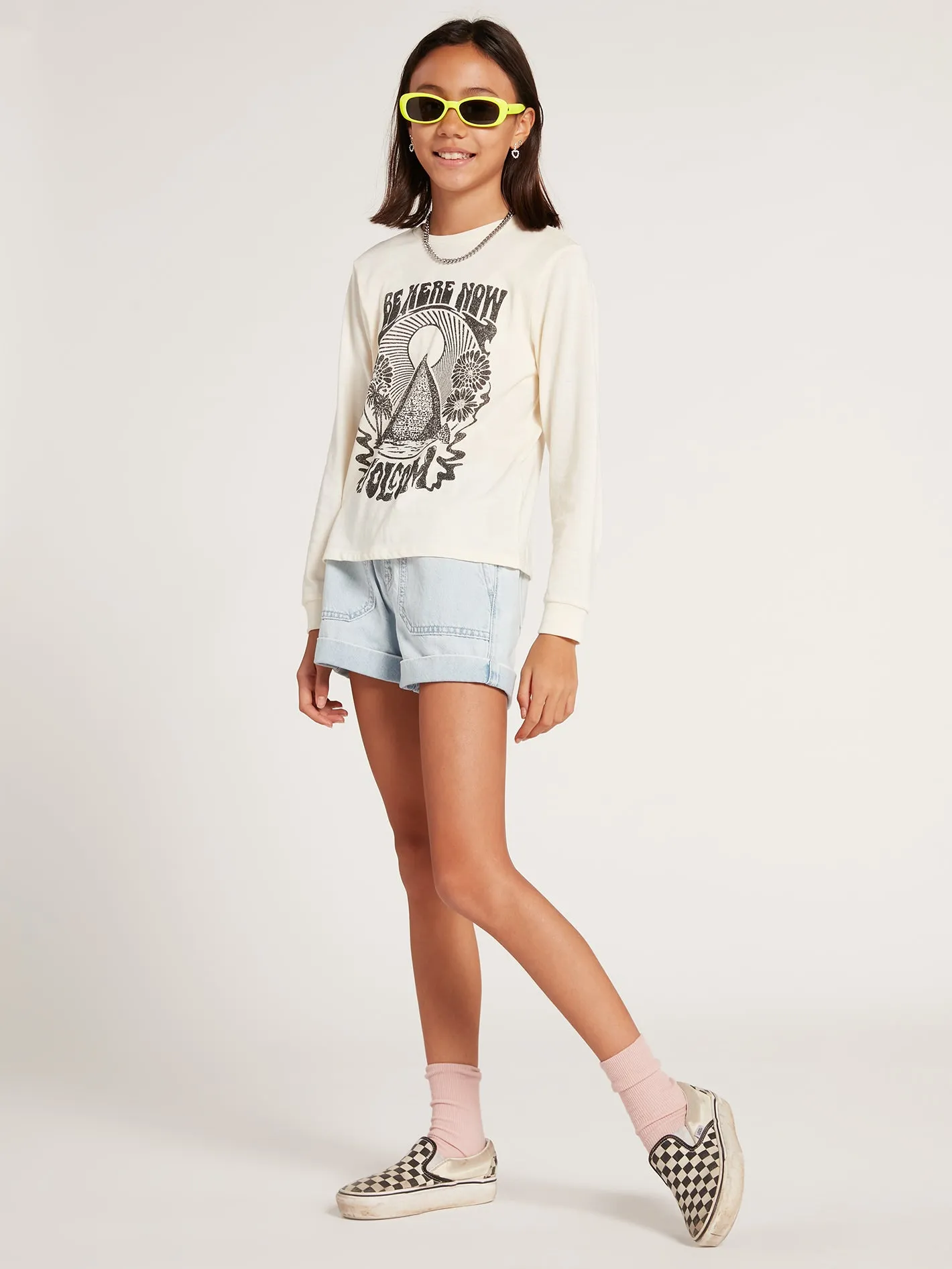 Girls Made From Stoke Long Sleeve Tee- Cloud