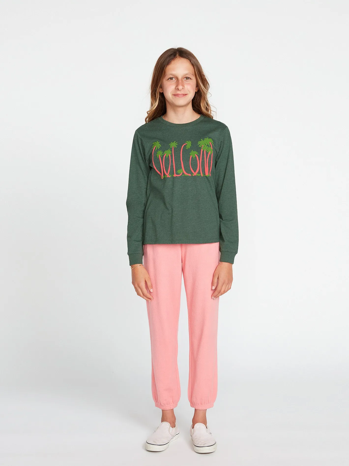 Girls Made From Stoke Long Sleeve Tee - Dark Pine