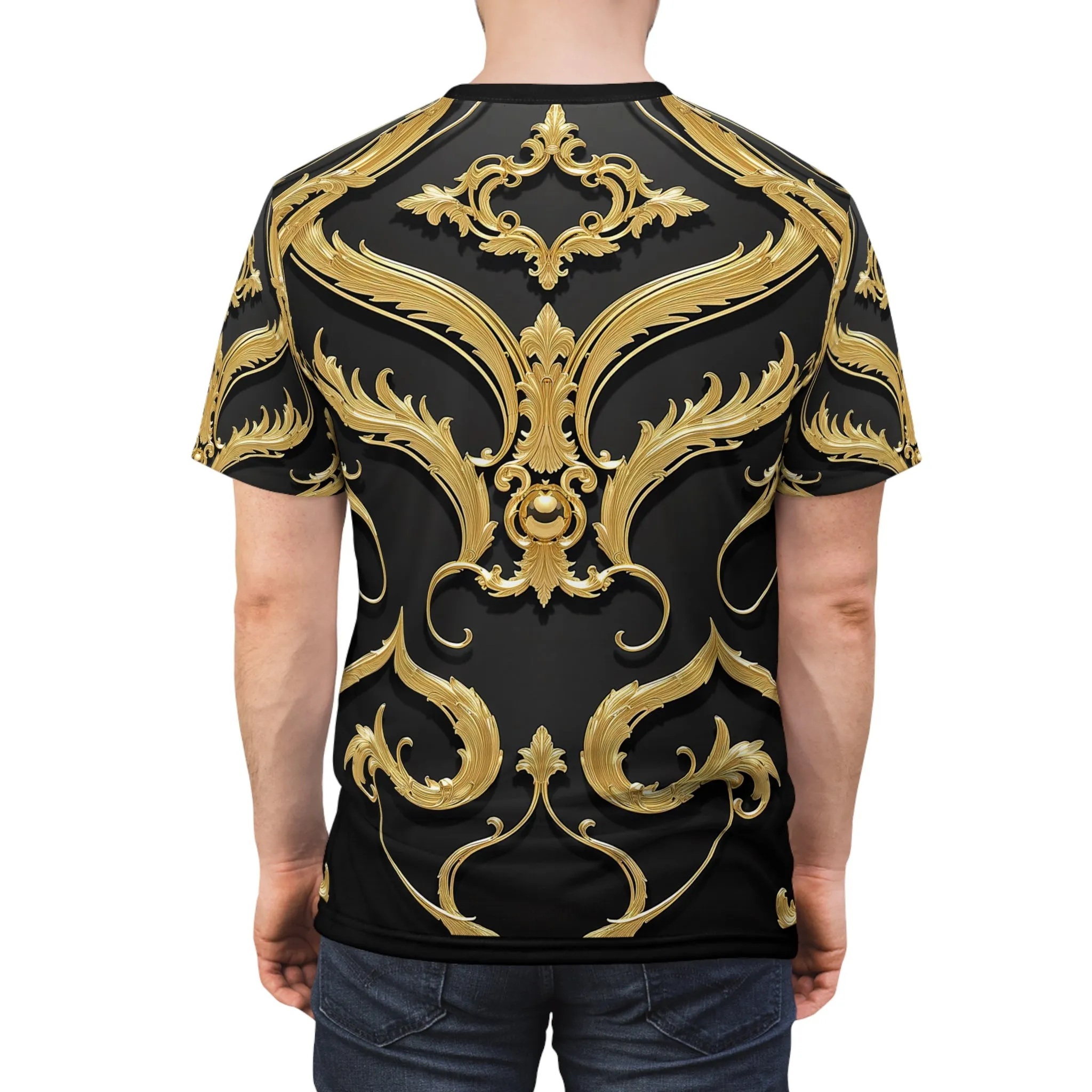 Golden Baroque T-Shirt Unisex All Over Print Tee Decorative Gold Unisex T-Shirt | 00005