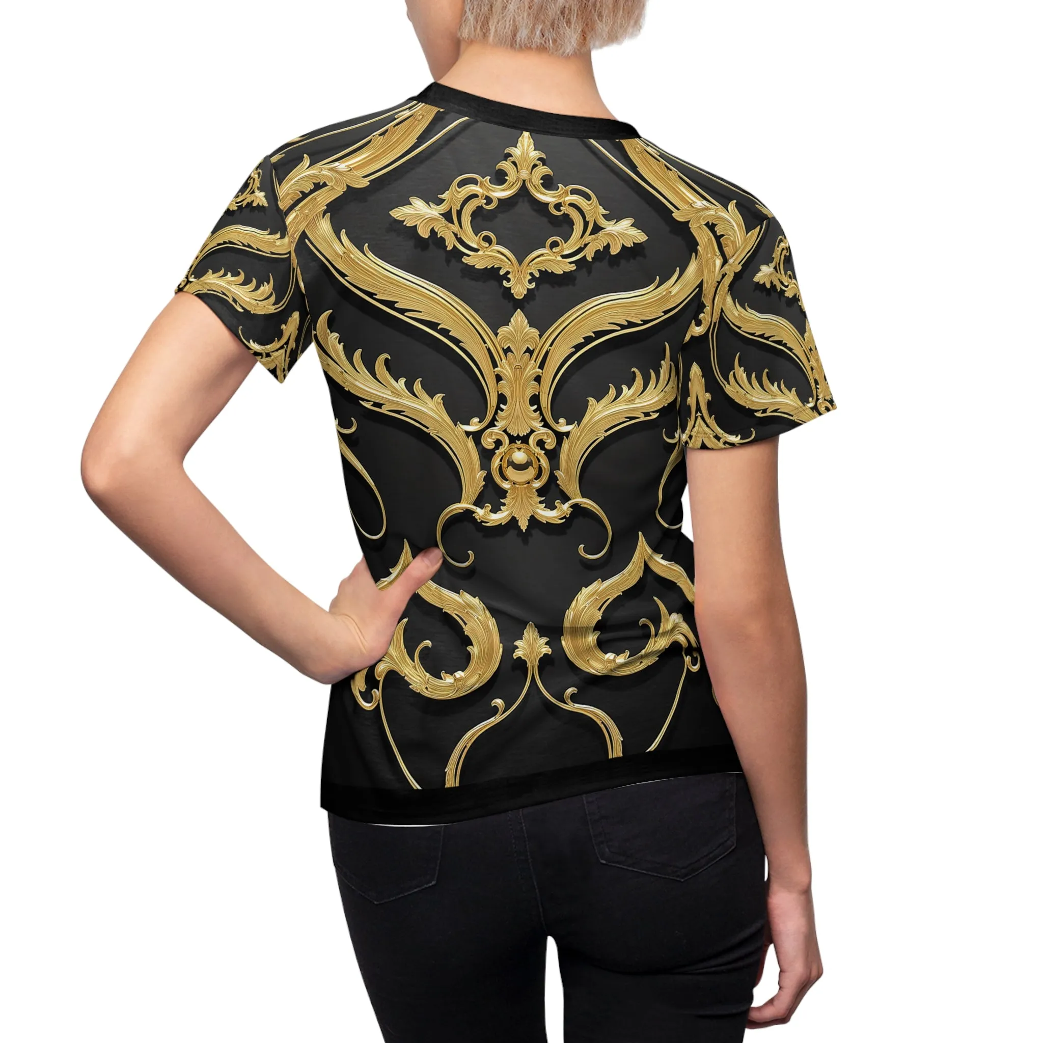 Golden Baroque T-Shirt Unisex All Over Print Tee Decorative Gold Unisex T-Shirt | 00005