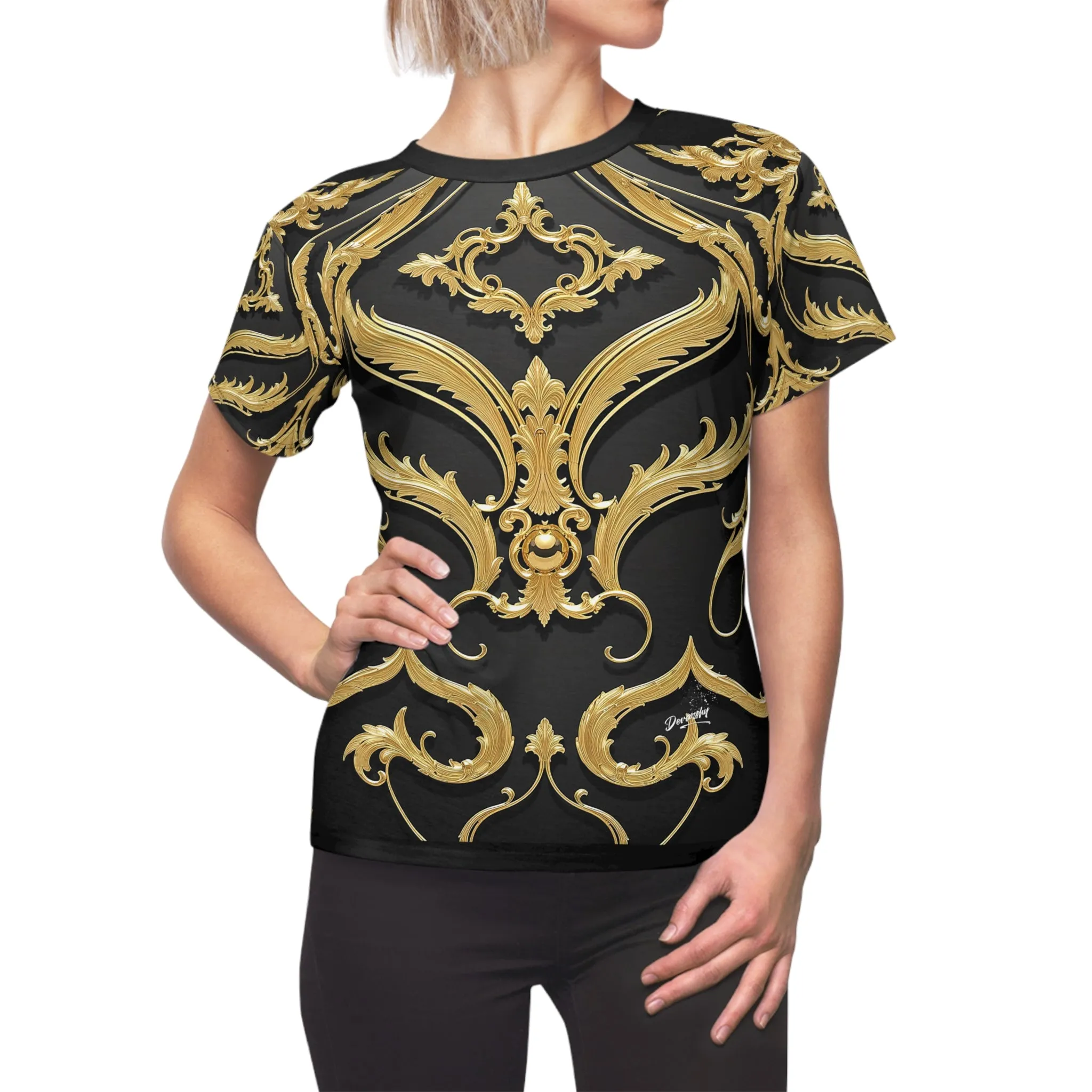 Golden Baroque T-Shirt Unisex All Over Print Tee Decorative Gold Unisex T-Shirt | 00005