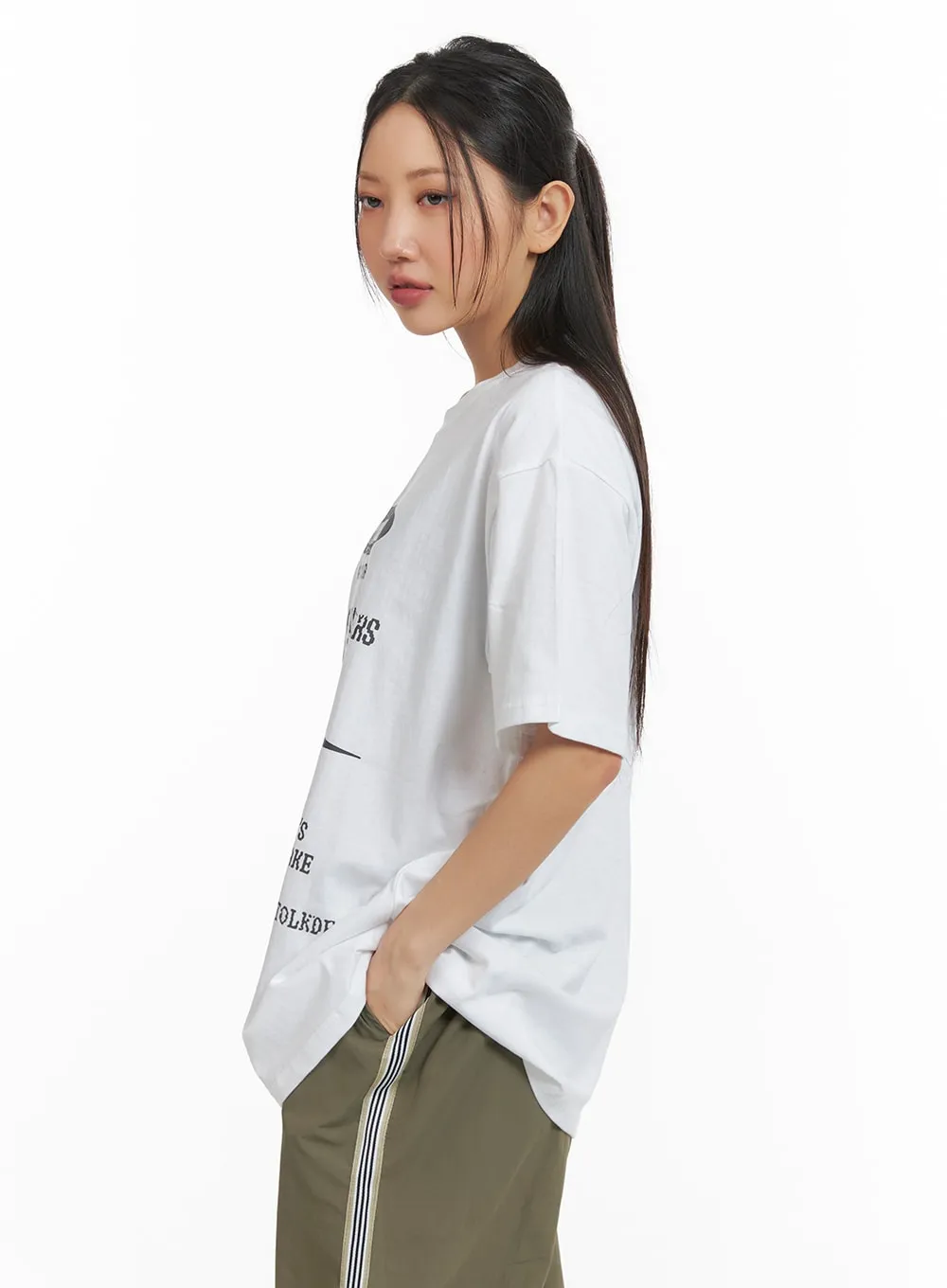 Graphic Lettering Oversized Tee CM419