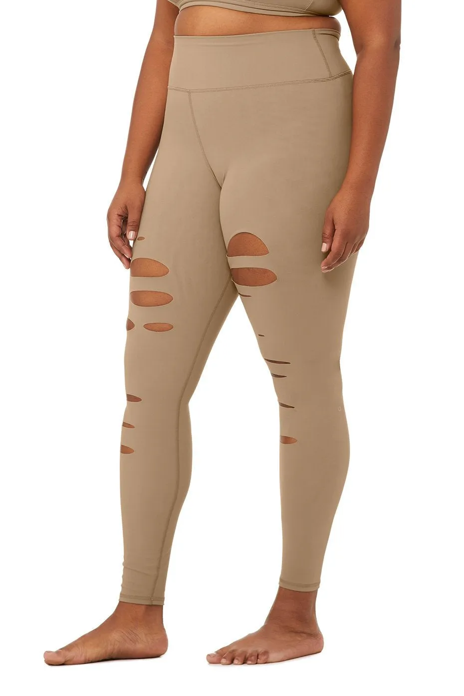 High-Waist Ripped Warrior Legging - Gravel