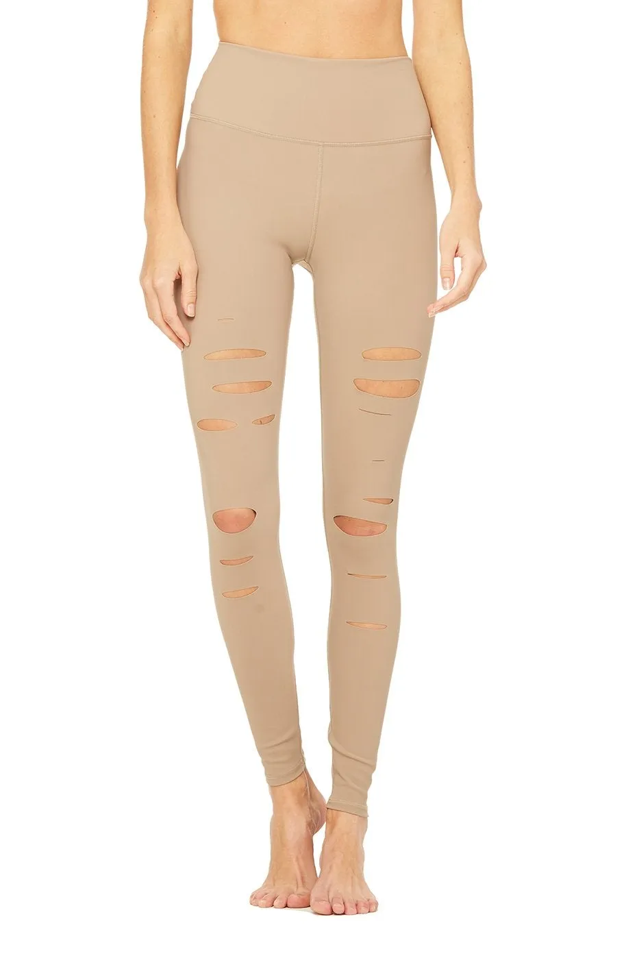 High-Waist Ripped Warrior Legging - Gravel