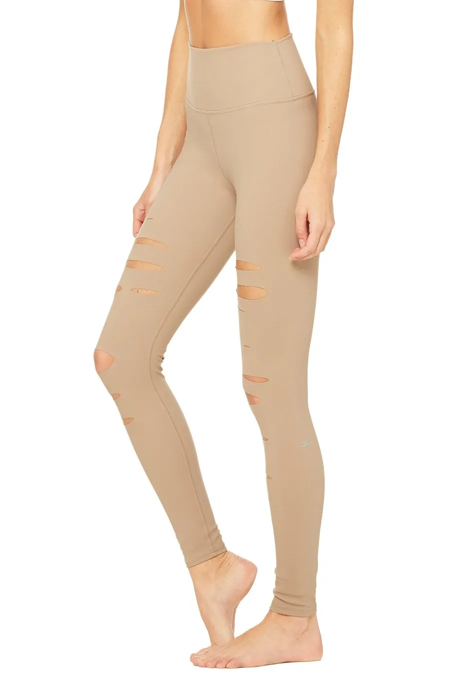 High-Waist Ripped Warrior Legging - Gravel