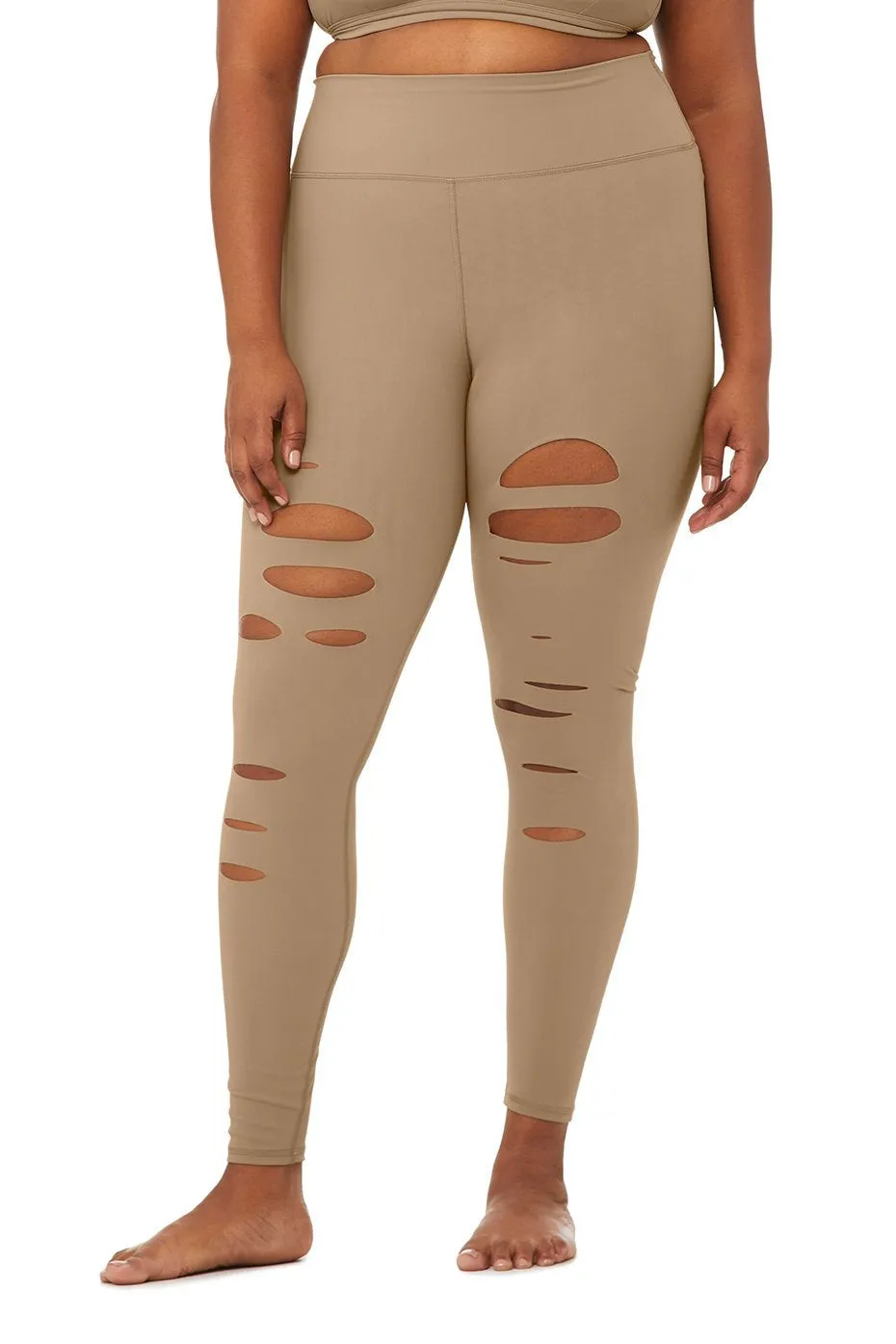 High-Waist Ripped Warrior Legging - Gravel