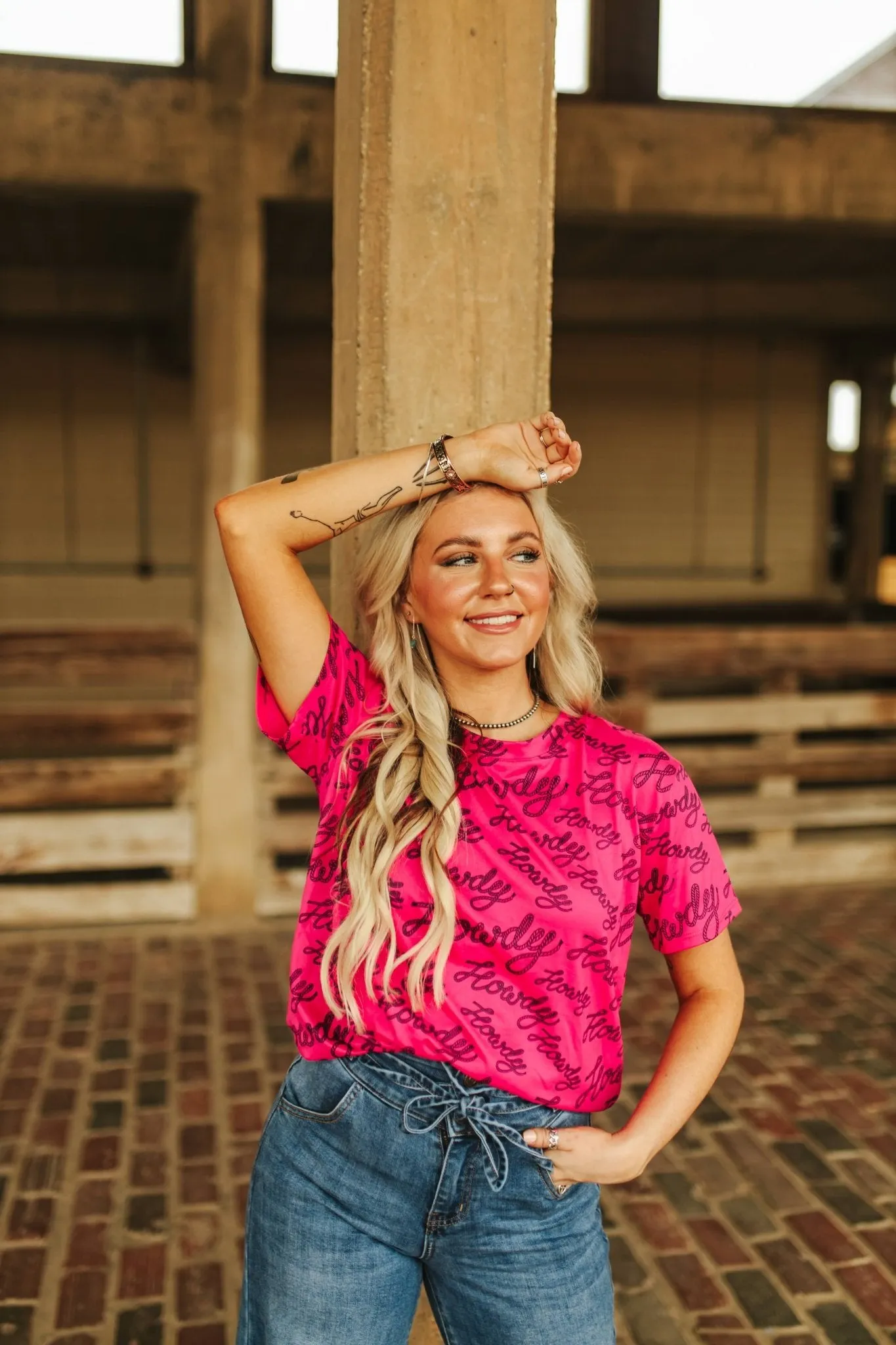 Hot Pink Howdy Western Graphic Tee