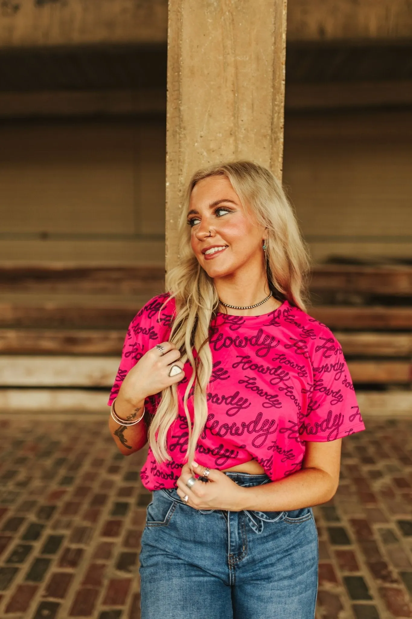 Hot Pink Howdy Western Graphic Tee