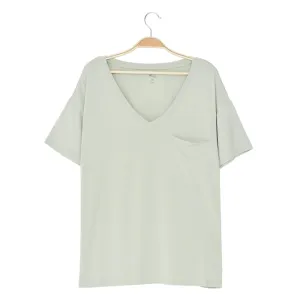 Kyte Mama Relaxed Fit V-Neck in Aloe