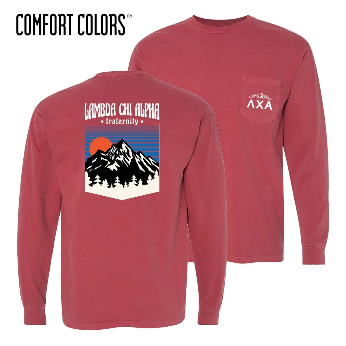 Lambda Chi Comfort Colors Long Sleeve Retro Alpine Tee