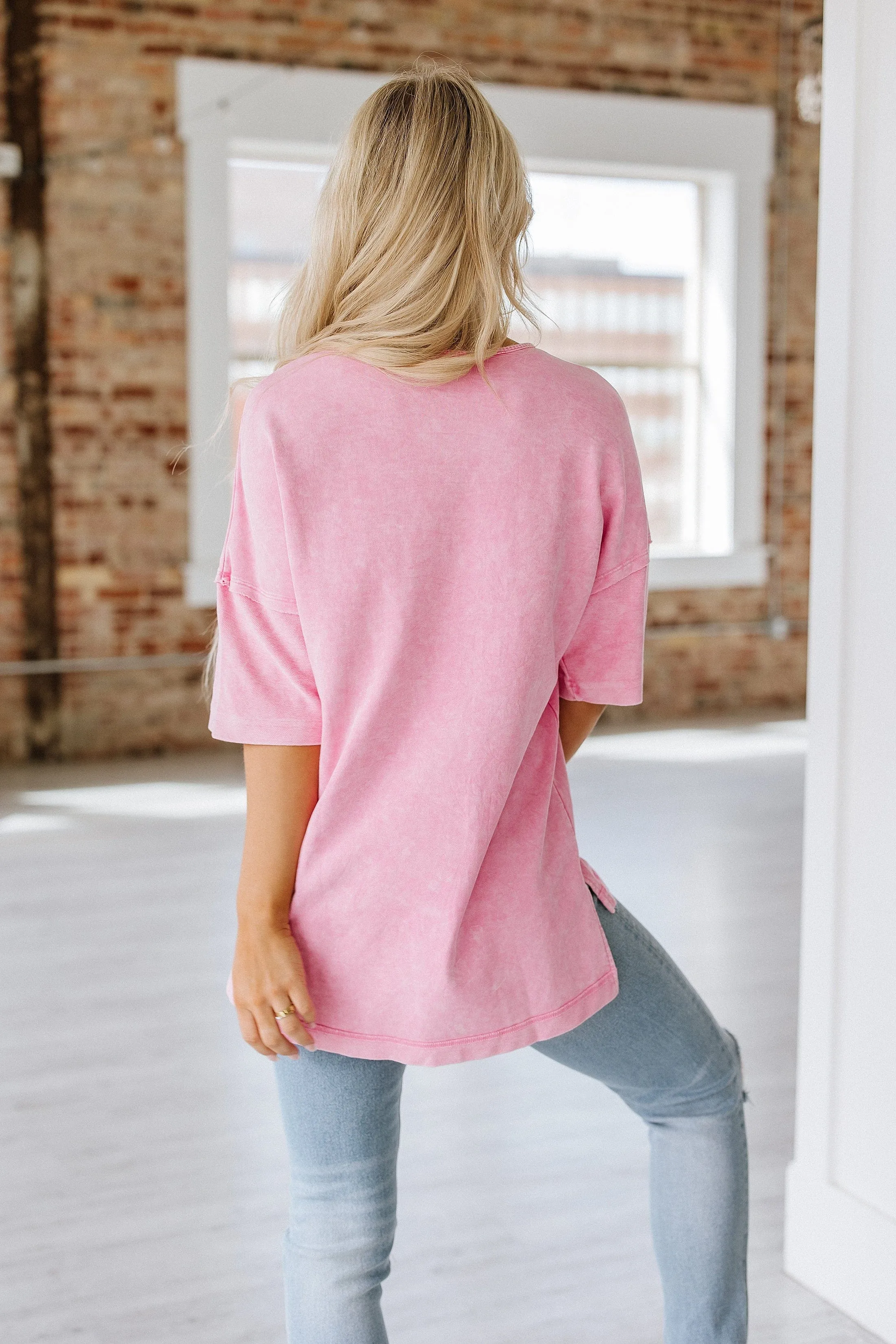 Macy Exposed Seam Oversized Tee | S-2XL