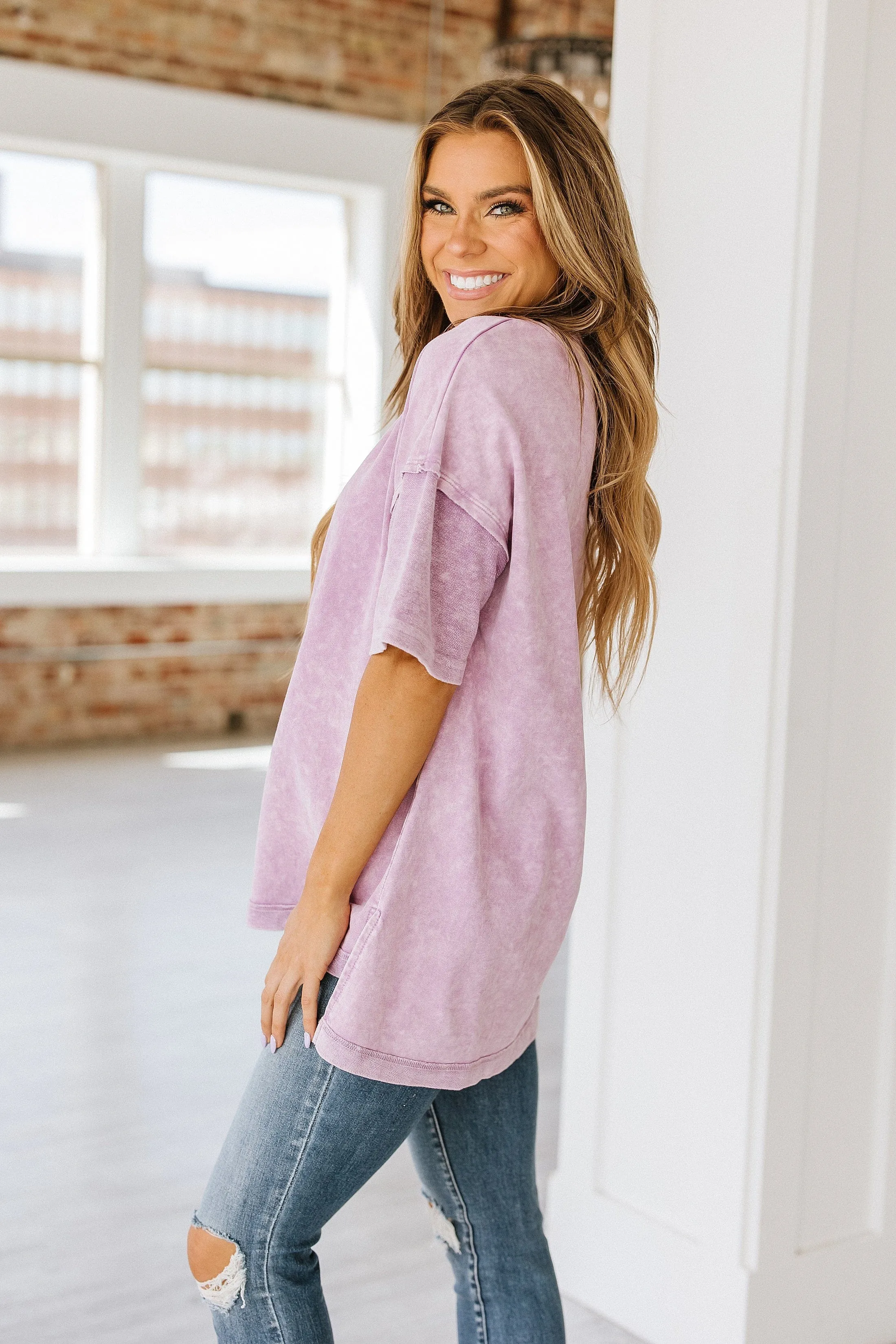 Macy Exposed Seam Oversized Tee | S-2XL