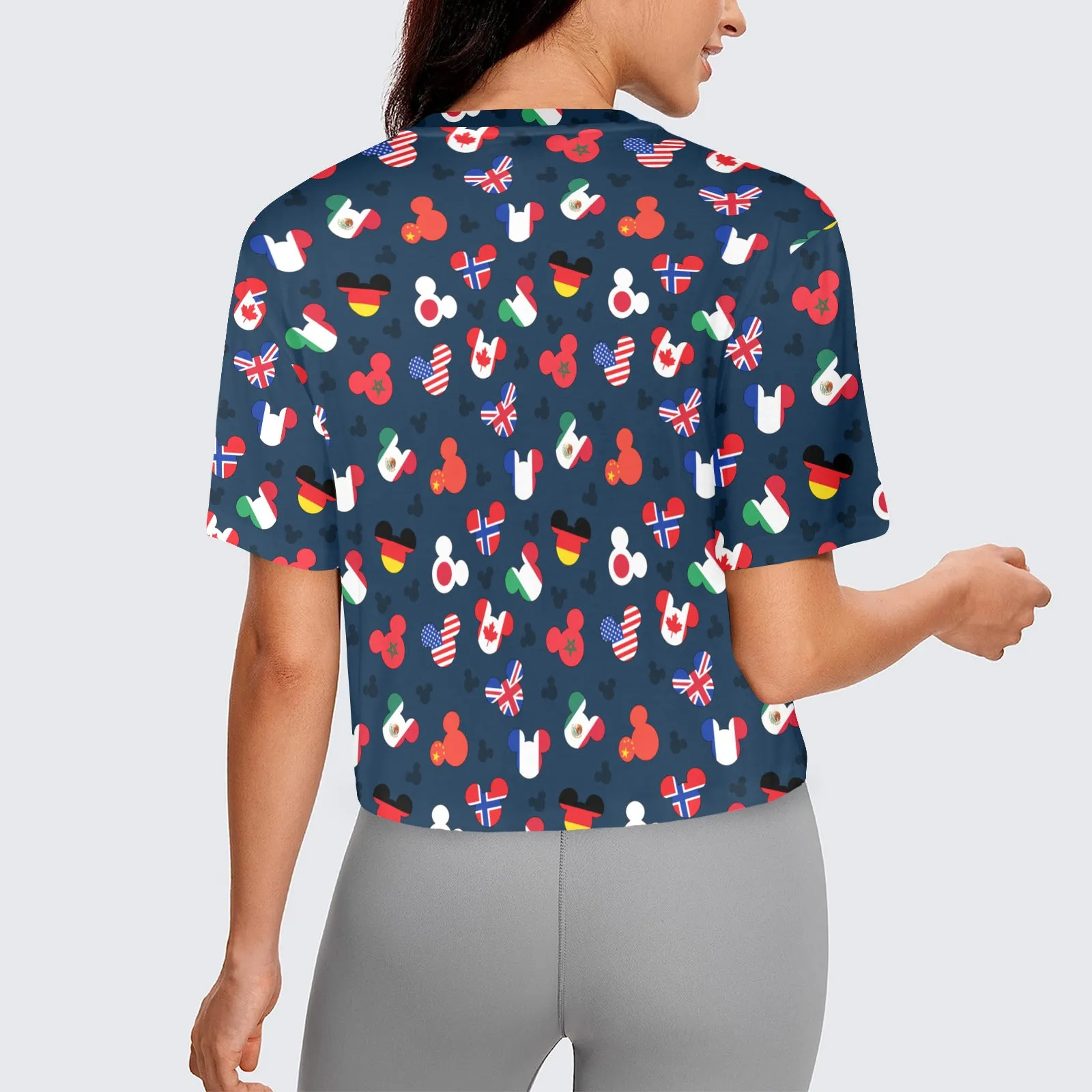 Mickey Flags Women's Cropped T-shirt