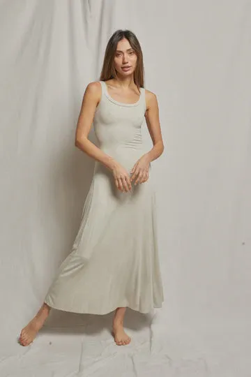 MIMI RIBBED MAXI DRESS OATMEAL