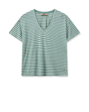 MOS MOSH | Jill V-SS Stripe Tee 159200