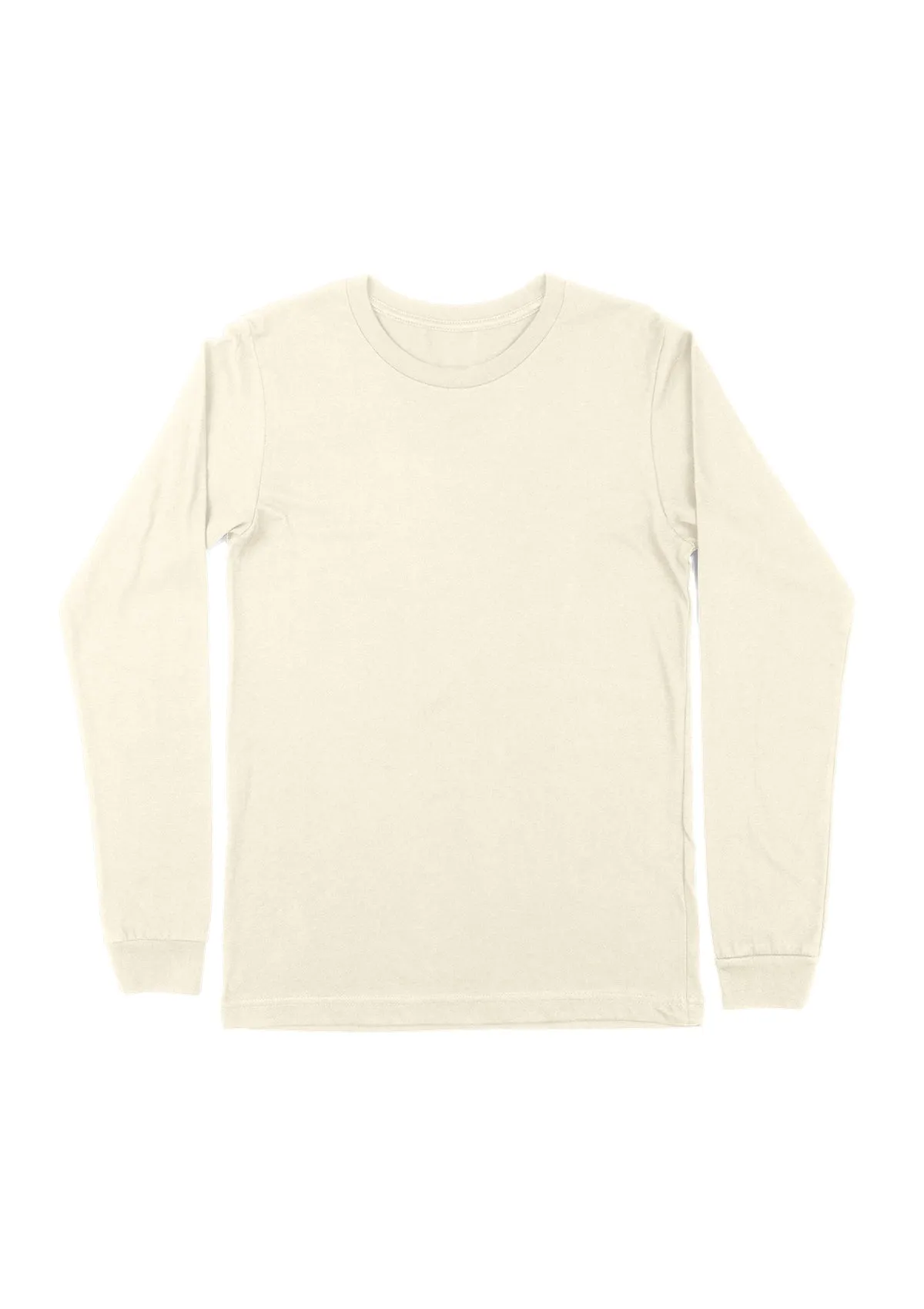 Natural Long Sleeve Crew Neck T-Shirt for Women | Effortless & Eco-Chic