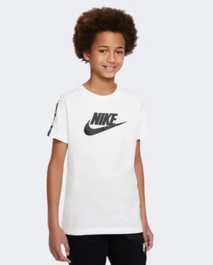 Nike Sportswear Repeat Boys Lifestyle T-Shirt White/Black Dx2300-100