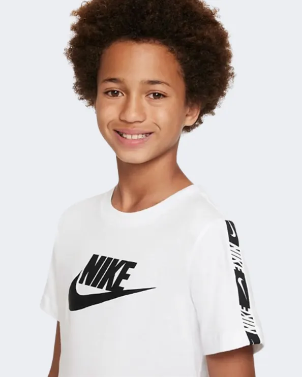 Nike Sportswear Repeat Boys Lifestyle T-Shirt White/Black Dx2300-100