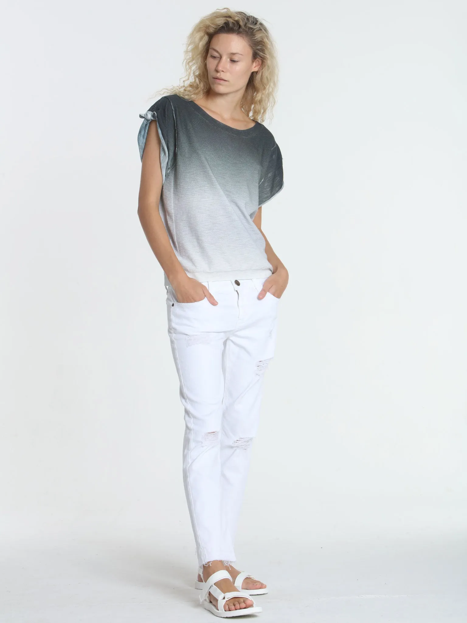 Ombre Tie Tee - Smokey