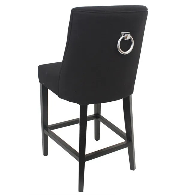 Ophelia Tall Barstool Black chrome ring on back