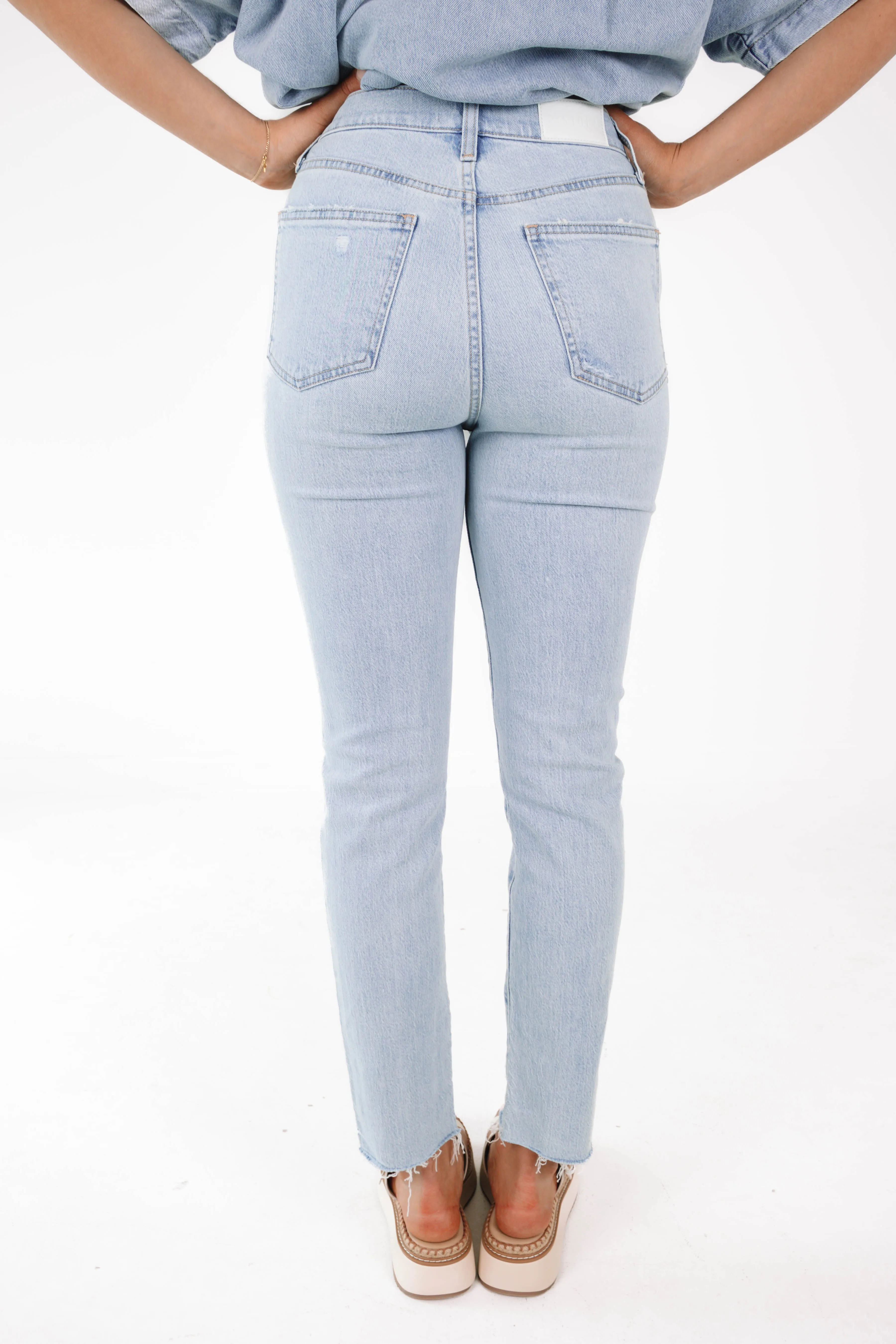 Pistola Kate High Rise Slim Straight Jeans - Monaco