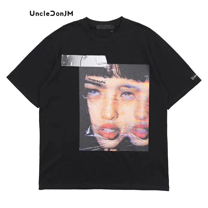 Portrait Graphic T Shirts Streetwear Oversized T Shirt with O-Neck