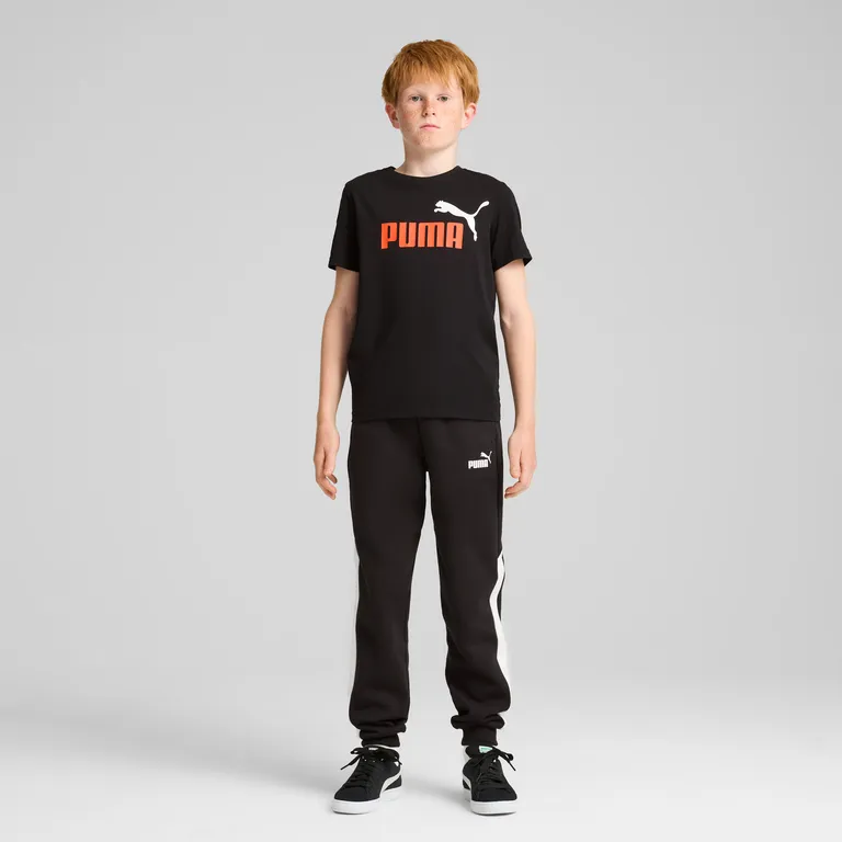 PUMA KID'S ESSENTIAL 2TONE LOGO BLACK TEE