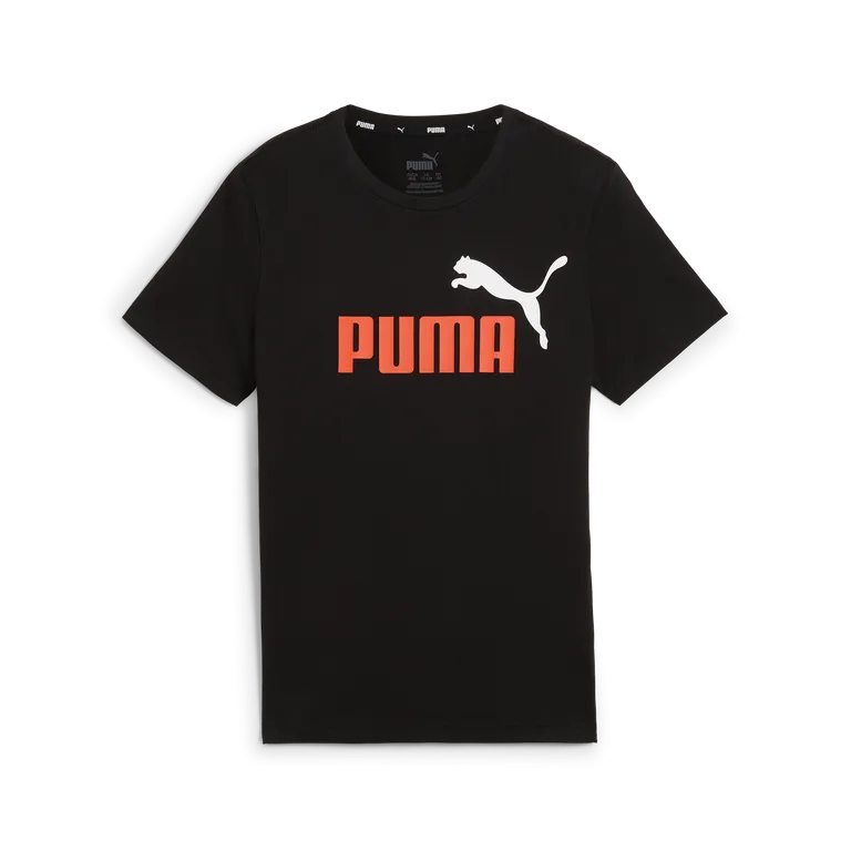 PUMA KID'S ESSENTIAL 2TONE LOGO BLACK TEE