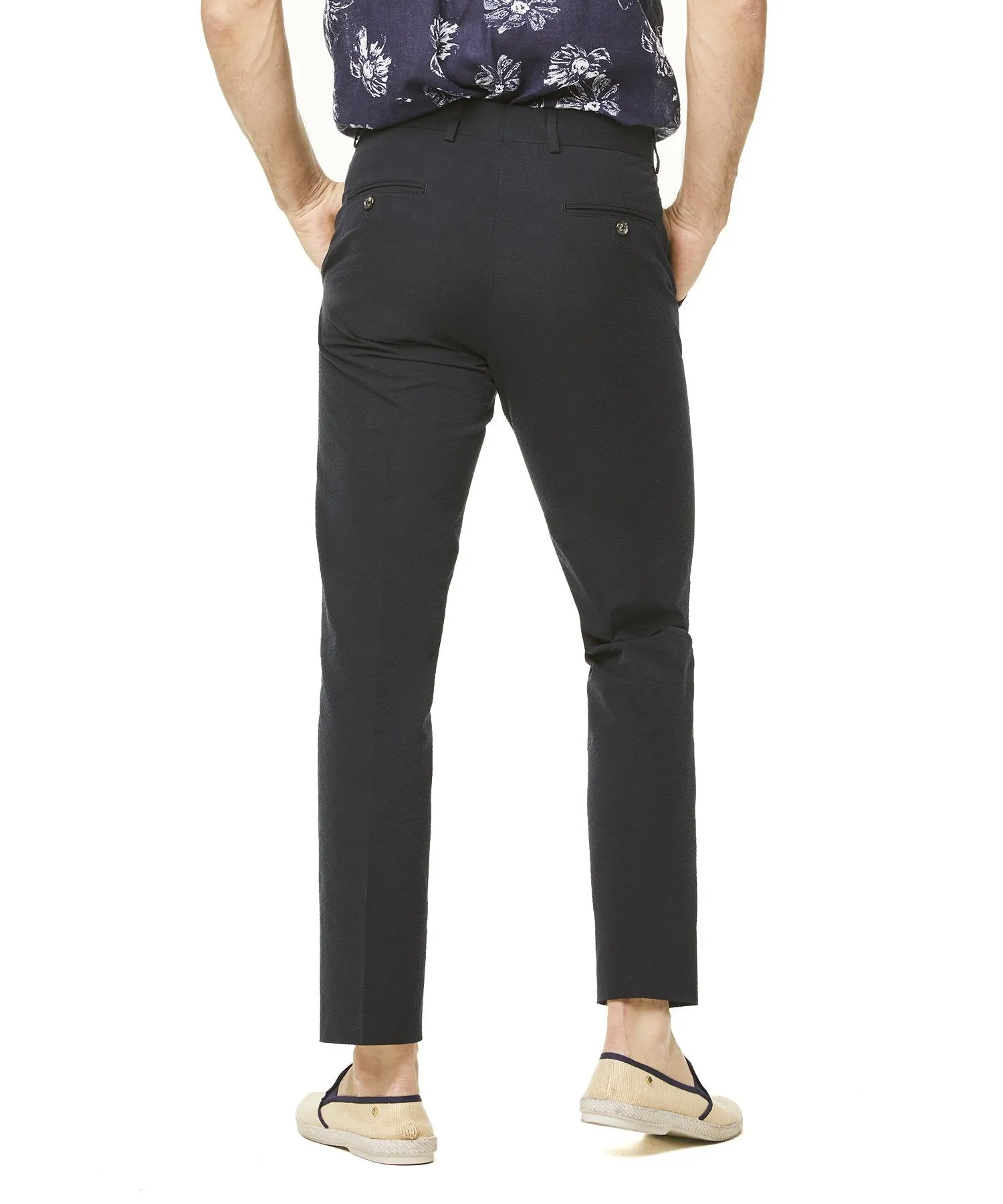 Seersucker Sutton Suit Trouser in Navy