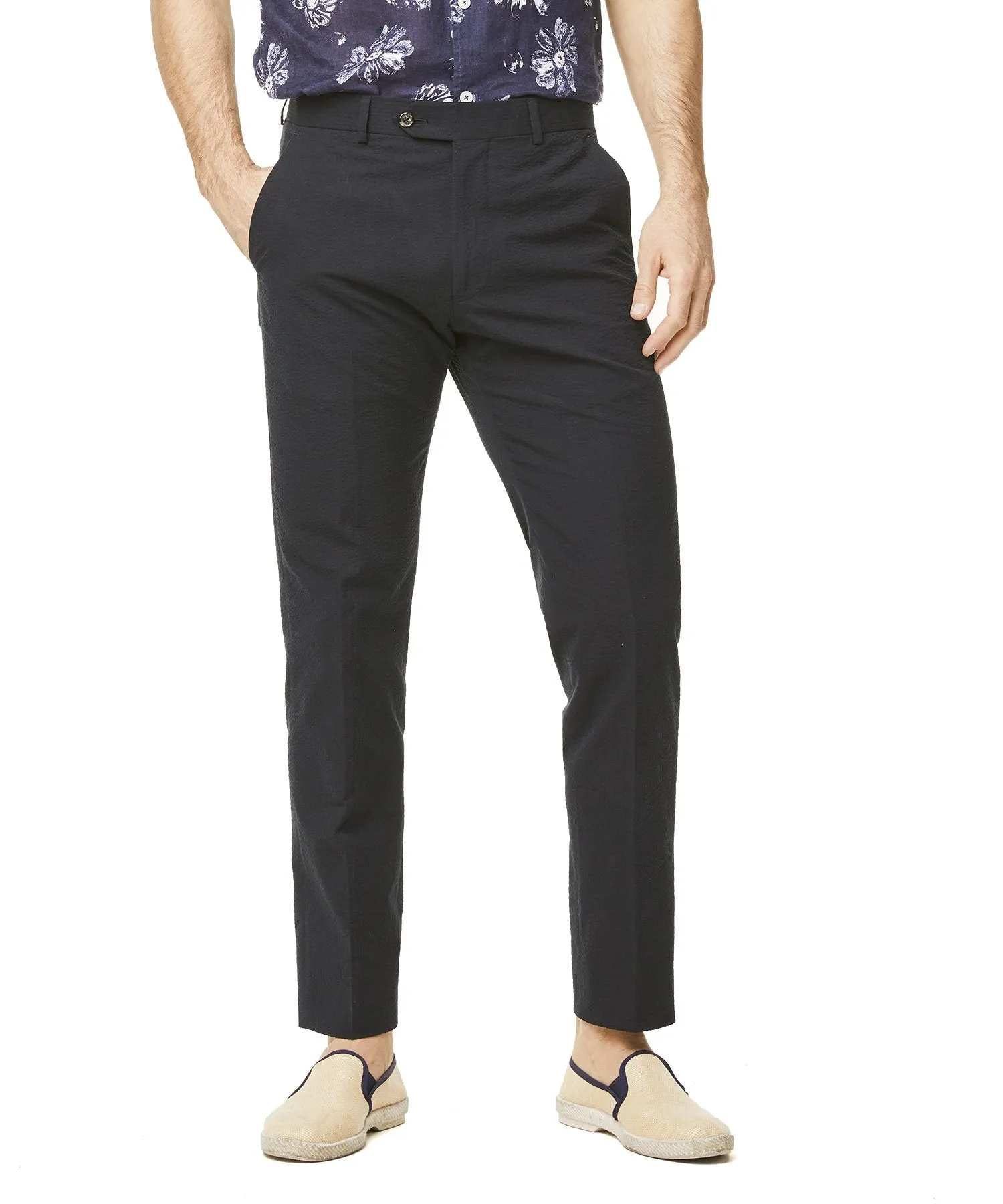 Seersucker Sutton Suit Trouser in Navy