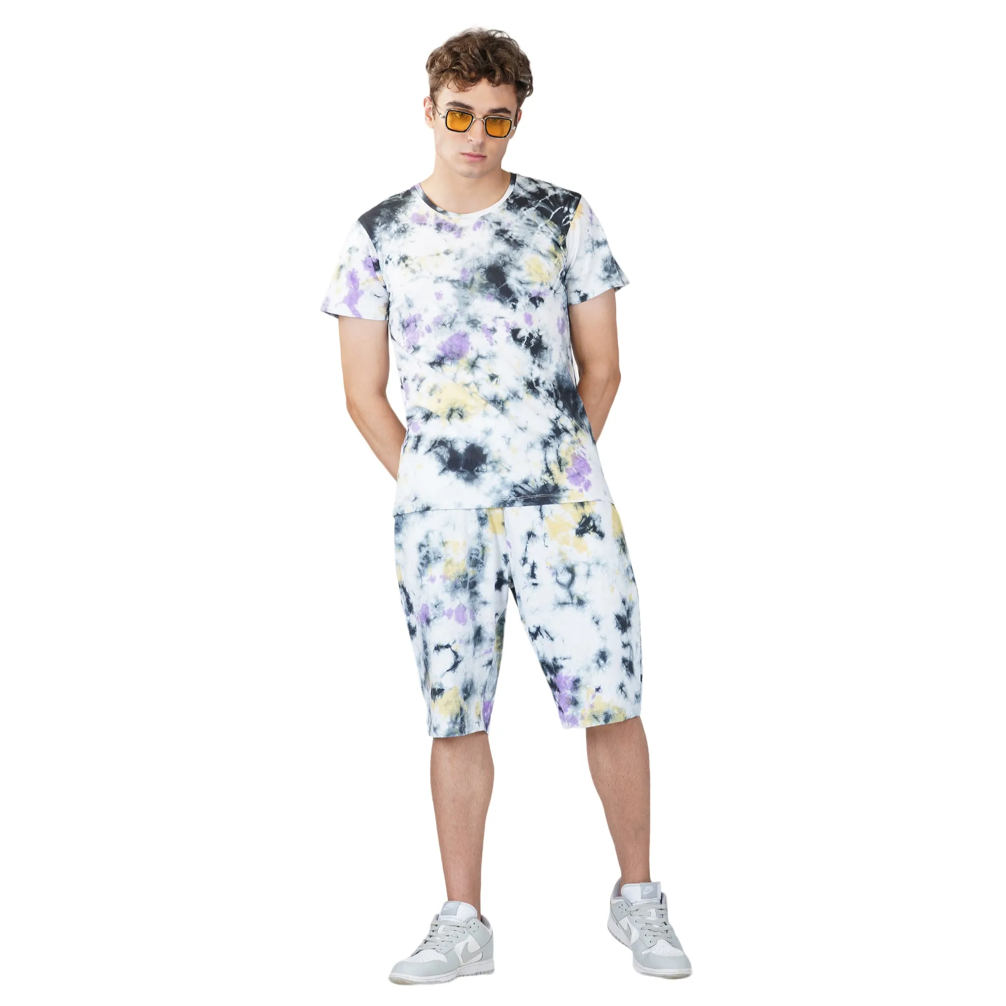 SLAY. Men's Tie Dye T shirt & Shorts Co-ord Set