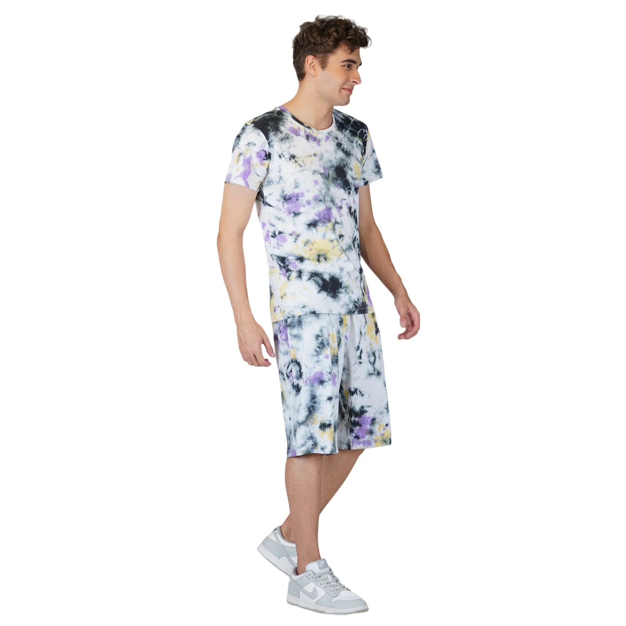 SLAY. Men's Tie Dye T shirt & Shorts Co-ord Set