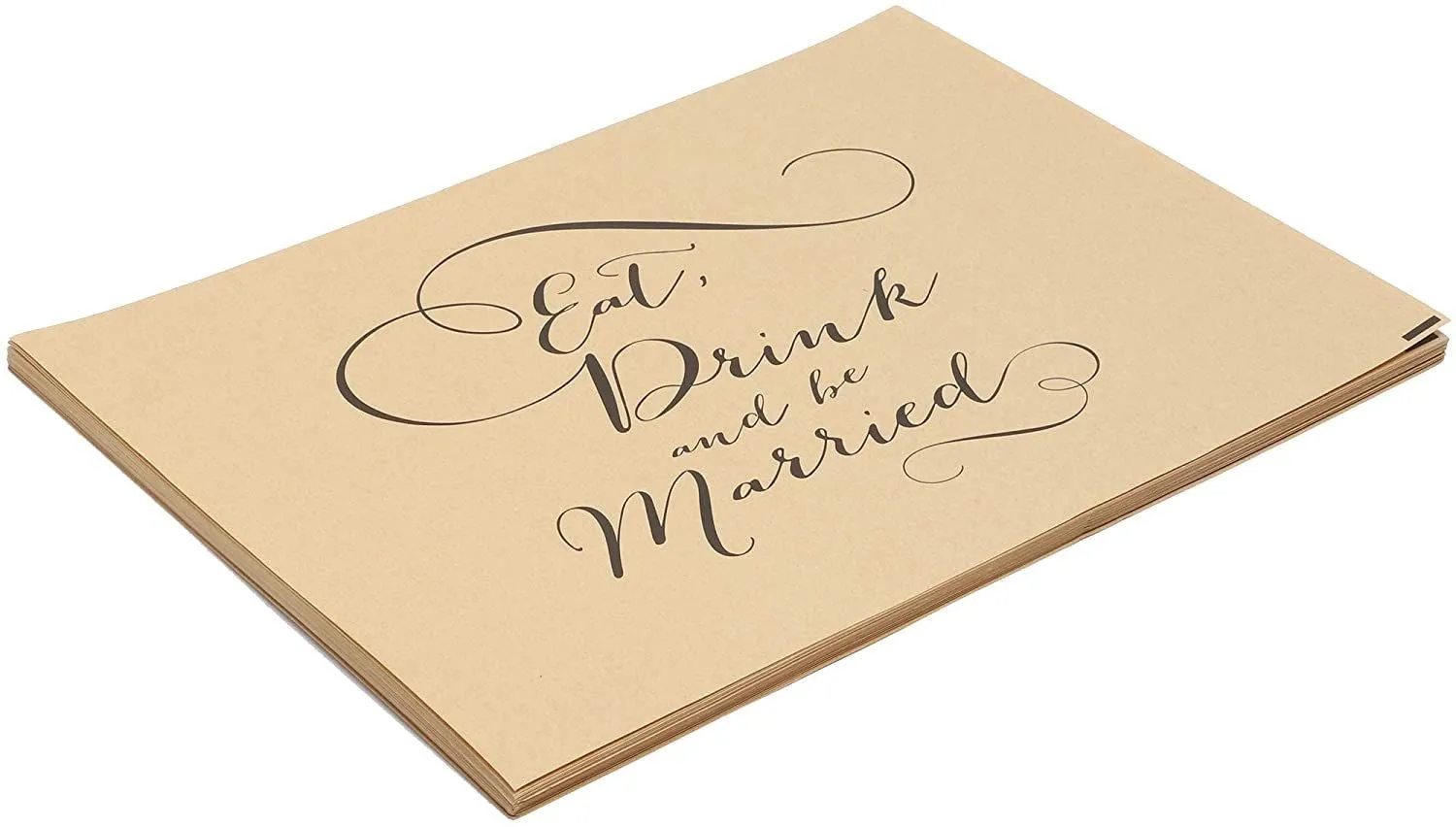 Sparkle and Bash Elegant Wedding Kraft Paper Placemats, 100 Count, 14.5 x 10.5 Inch