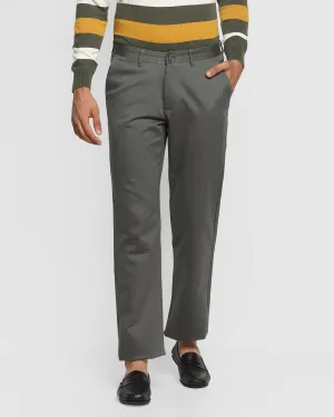 Straight B-90 Casual Olive Solid Khakis - Clate